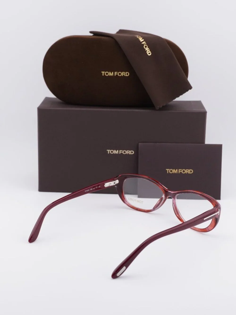 Tom Ford FT5226 068 Oval Eyeglasses - Transparent Stripped Red 54mm